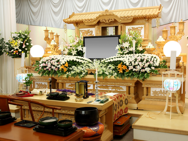葬儀の祭壇写真